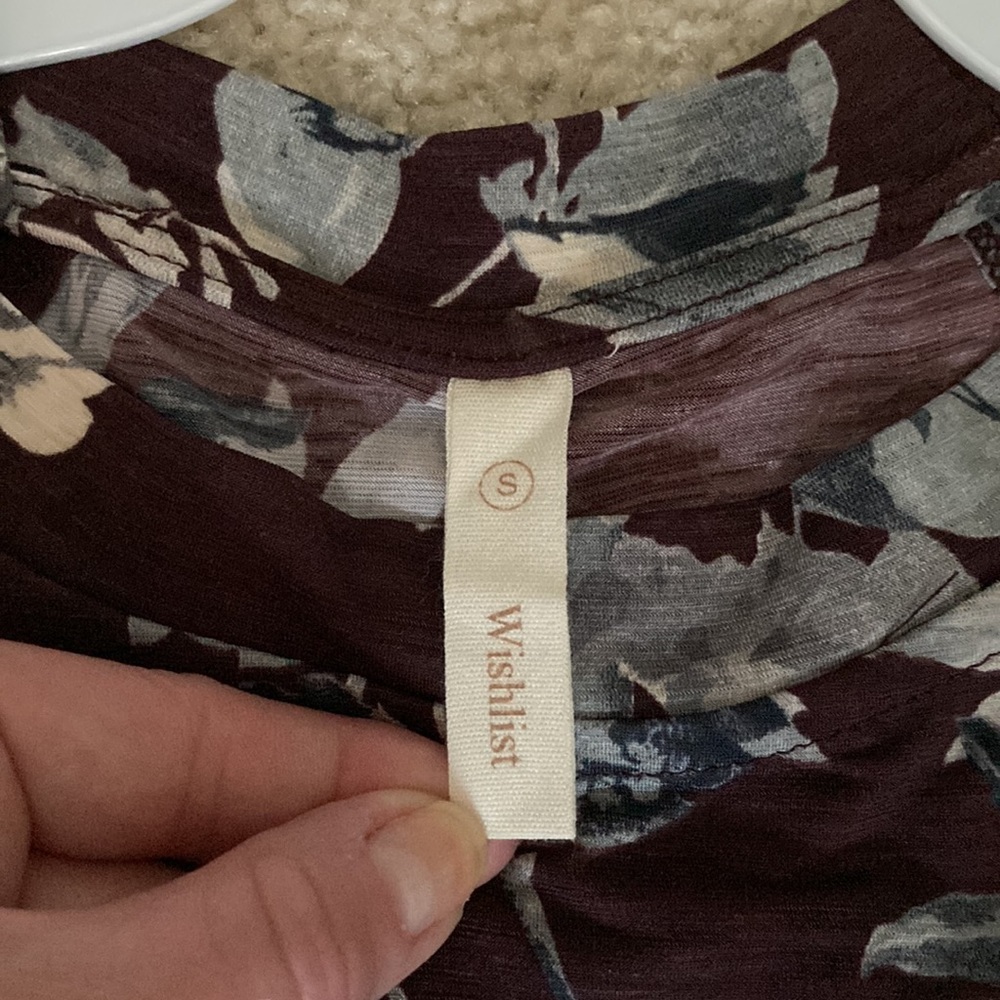 Burgundy Floral Print Sleeveless Dress - Picture 7 of 7